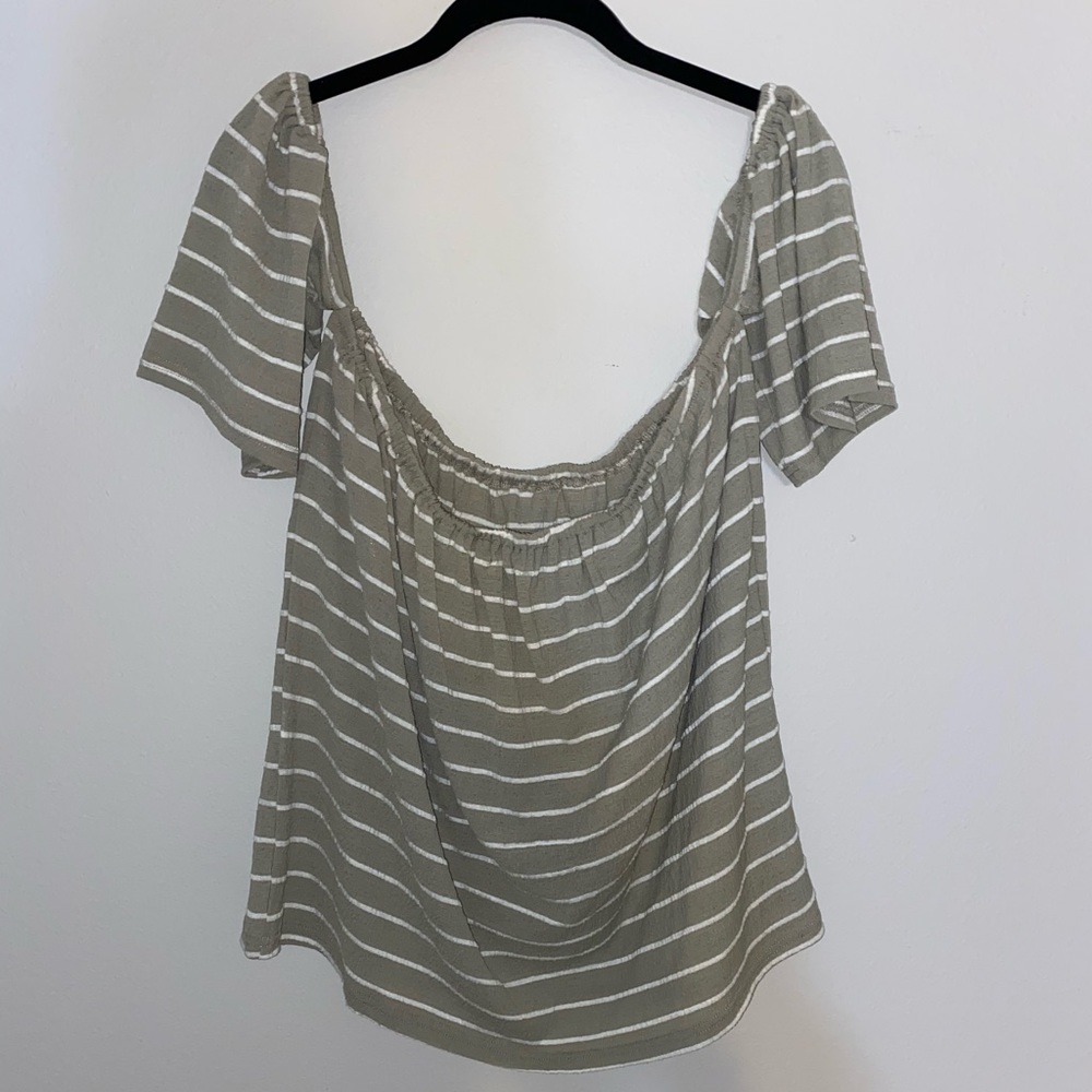 Off the shoulder striped top